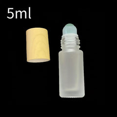 Refillable Frosted Glass Vial Essential Bottle With Stainless Steel Roller Ball