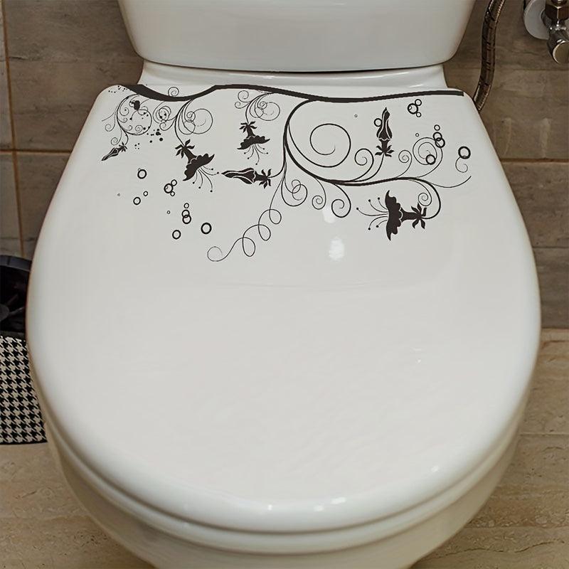 Plant & Flower Toilet Stickers Self-Adhesive PVC Decal Bathroom Decoration