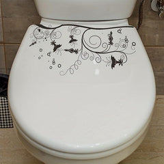 Plant & Flower Toilet Stickers Self-Adhesive PVC Decal Bathroom Decoration