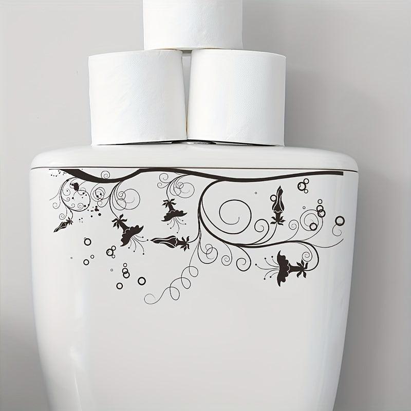 Plant & Flower Toilet Stickers Self-Adhesive PVC Decal Bathroom Decoration