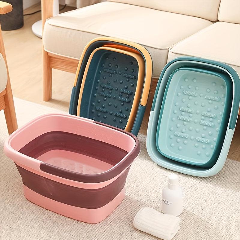 Foldable Foot Soaking Bucket Collapsible Household Foot Bath Massager Basin