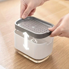 Convenient Soap Dispenser with Sponge - Ideal for Kitchen & Bathroom