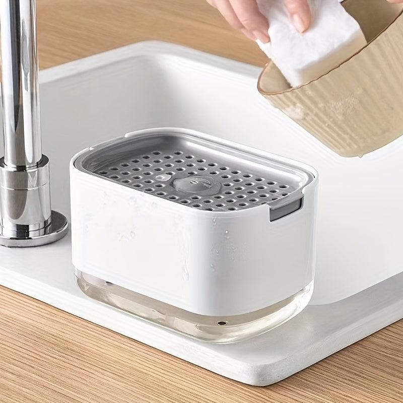 Convenient Soap Dispenser with Sponge - Ideal for Kitchen & Bathroom