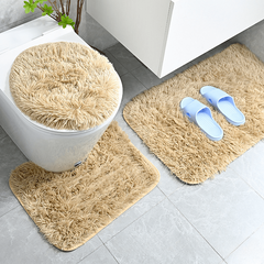 3pc Plush Bathroom Carpet Set Non Slip Bathroom Rug Soft Absorbent Bath Decor