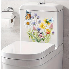 Fun Cauliflower Butterfly Toilet Sticker Bathroom Decor