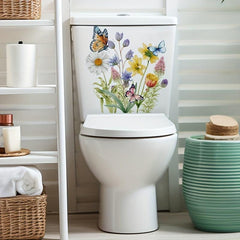 Fun Cauliflower Butterfly Toilet Sticker Bathroom Decor