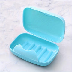 2pcs Plastic Rectangle Soap Box with Lid Portable Soap Case