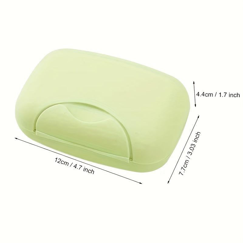2pcs Plastic Rectangle Soap Box with Lid Portable Soap Case