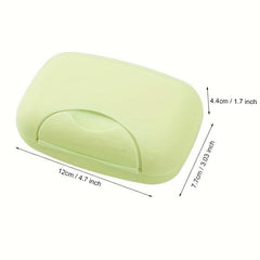 2pcs Plastic Rectangle Soap Box with Lid Portable Soap Case