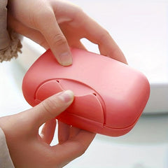 2pcs Plastic Rectangle Soap Box with Lid Portable Soap Case