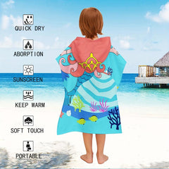 Kids' Hooded Bathrobe Towel Soft & Quick Drying