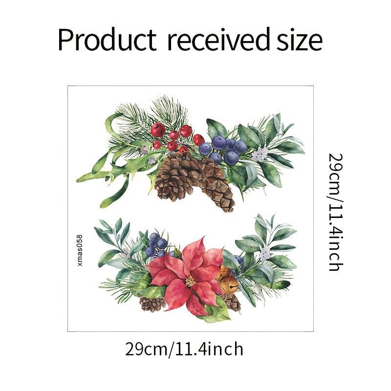Christmas Plant Leaves Flowers Sticker Toilet Stickers Home Decor