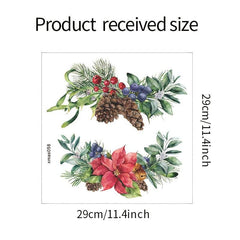 Christmas Plant Leaves Flowers Sticker Toilet Stickers Home Decor