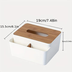 Desktop Tissue Box Cover Holder Dispenser Remote Control Storage Box