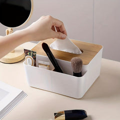 Desktop Tissue Box Cover Holder Dispenser Remote Control Storage Box