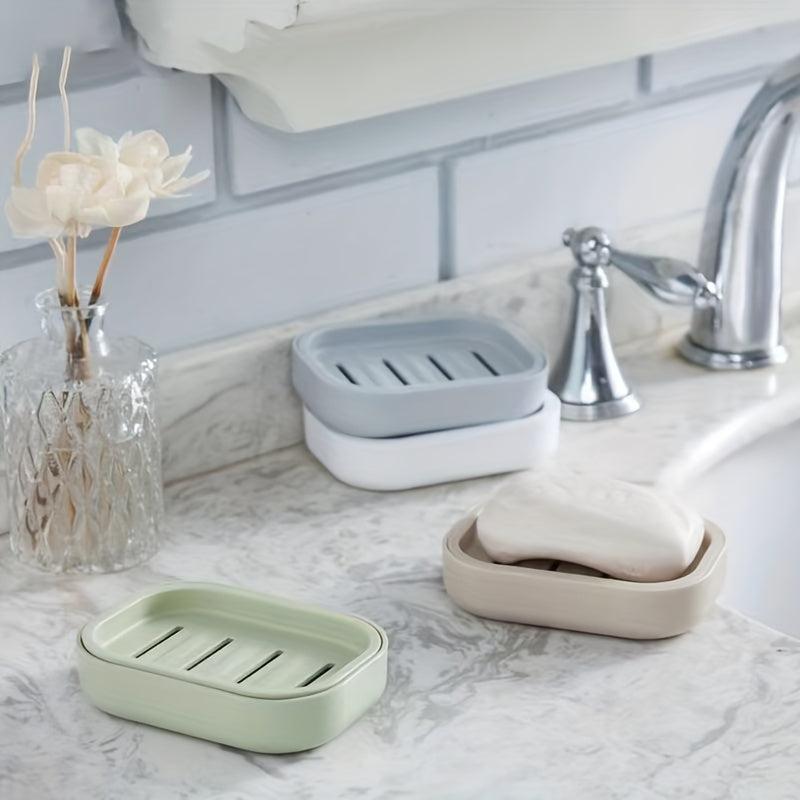 Plastic Double Layer Soap Dish Self Draining Holder