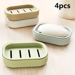 Plastic Double Layer Soap Dish Self Draining Holder