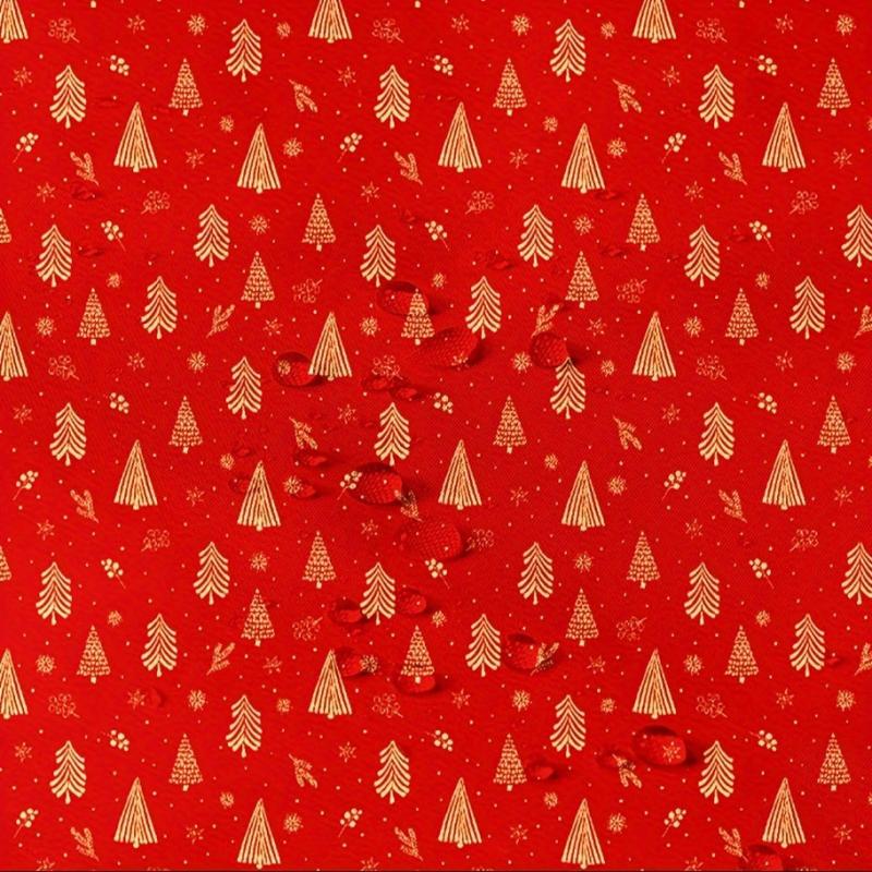 Red Christmas Tree Shower Curtain Water Resistant Bathroom Decor