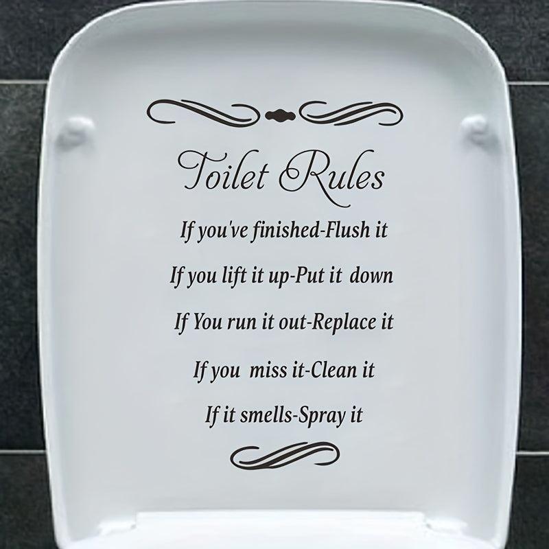English Slogan Toilet Sticker Bathroom Wall Decoration Self-adhesive Decal
