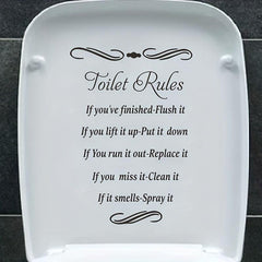 English Slogan Toilet Sticker Bathroom Wall Decoration Self-adhesive Decal