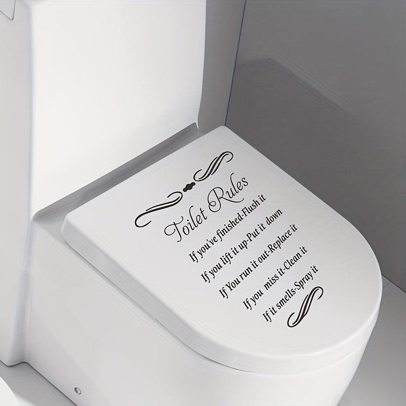 English Slogan Toilet Sticker Bathroom Wall Decoration Self-adhesive Decal