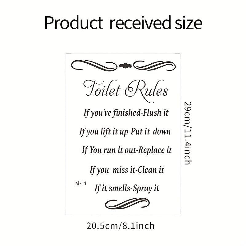 English Slogan Toilet Sticker Bathroom Wall Decoration Self-adhesive Decal
