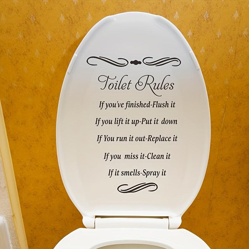English Slogan Toilet Sticker Bathroom Wall Decoration Self-adhesive Decal