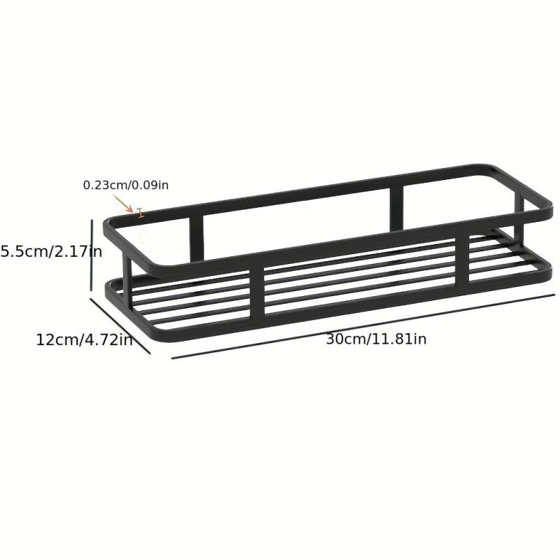 2pcs Wall Mounted Bathroom Storage Rack Stainless Steel Shower Caddy Shelf