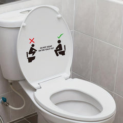 Slogan Graphic Toilet Lid Decal Self Adhesive Wall Sticker