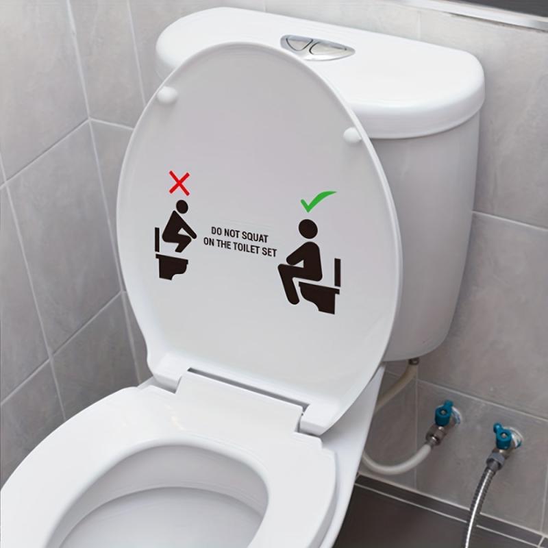 Slogan Graphic Toilet Lid Decal Self Adhesive Wall Sticker
