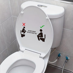 Slogan Graphic Toilet Lid Decal Self Adhesive Wall Sticker
