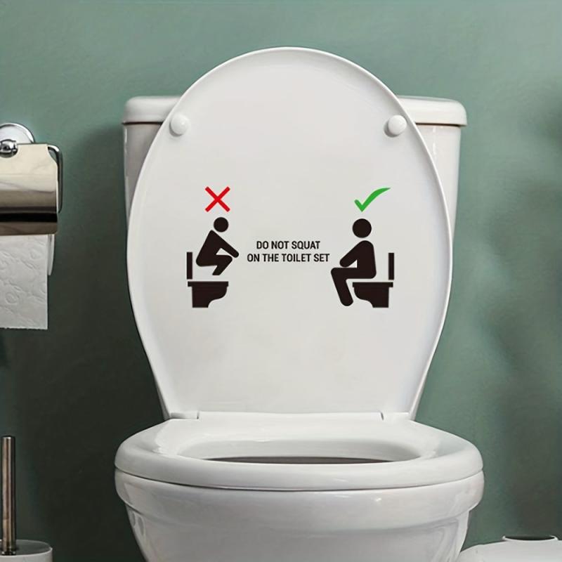 Slogan Graphic Toilet Lid Decal Self Adhesive Wall Sticker