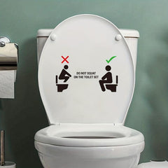 Slogan Graphic Toilet Lid Decal Self Adhesive Wall Sticker