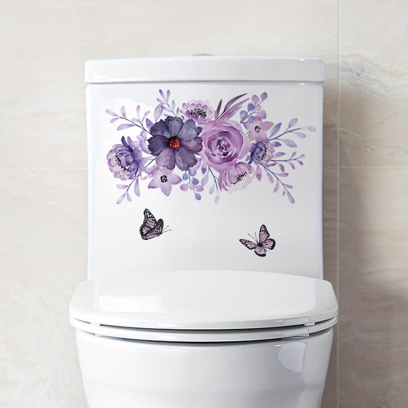 Purple Butterfly Wall Sticker Toilet Bathroom Decor Self adhesive Removable