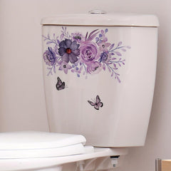 Purple Butterfly Wall Sticker Toilet Bathroom Decor Self adhesive Removable