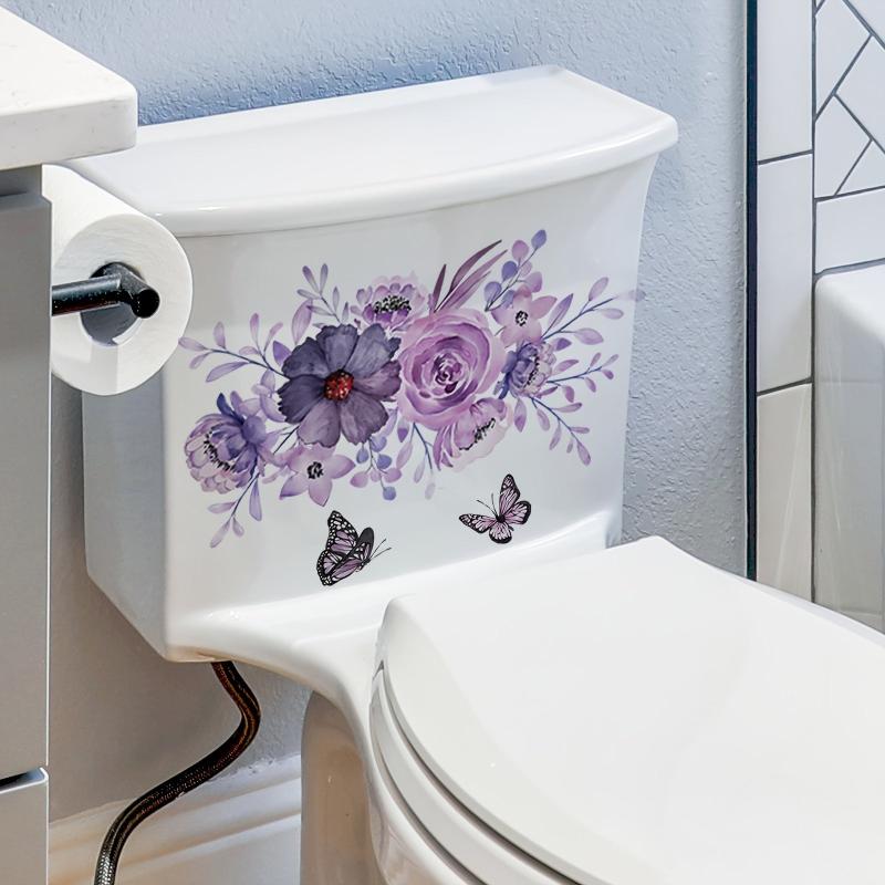 Purple Butterfly Wall Sticker Toilet Bathroom Decor Self adhesive Removable