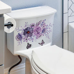 Purple Butterfly Wall Sticker Toilet Bathroom Decor Self adhesive Removable