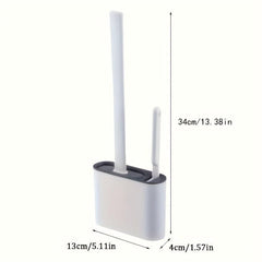 Wall Mounted Toilet Brush & Holder Set with Flexible Brush Head