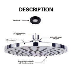 8 Inch Removable Shower Head Top Spray Electroplating Sprinkler