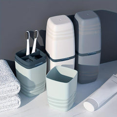 3 In 1 Toothbrush Case Toothpaste Holder Travel Cup