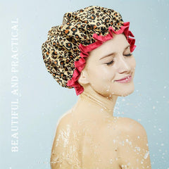 Waterproof Shower Cap for Women Elastic Reusable Bathing Hair Cap