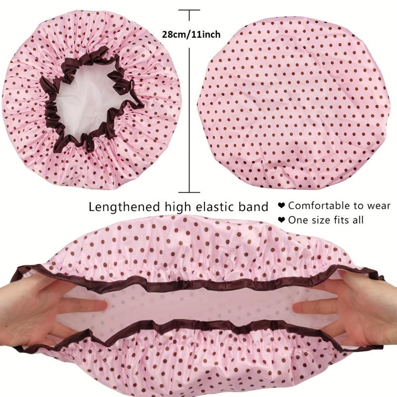 Waterproof Shower Cap for Women Elastic Reusable Bathing Hair Cap