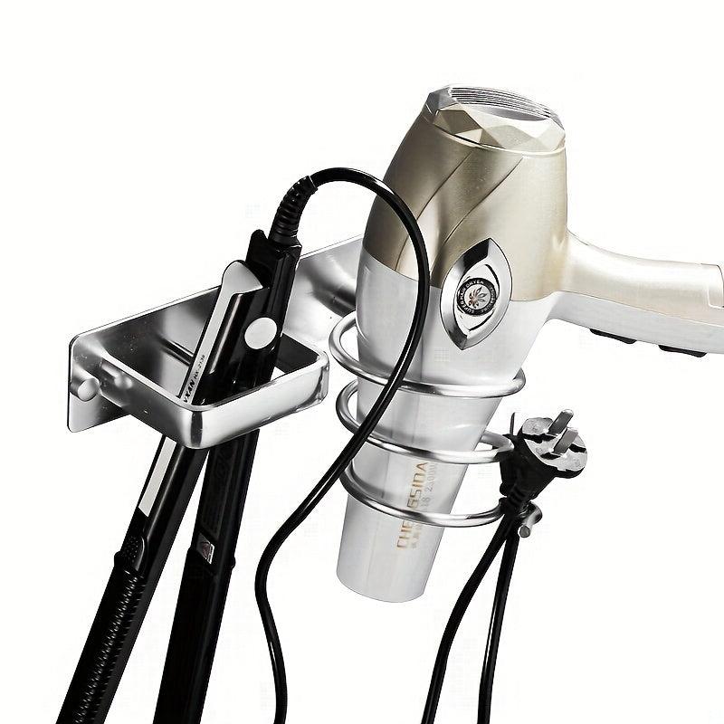 Wall Mounted Hair Dryer Holder Bathroom Storage Rack