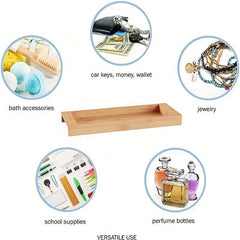 Bamboo Bathroom Vanity Tray for Towels and Cosmetics