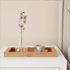 Bamboo Bathroom Vanity Tray for Towels and Cosmetics