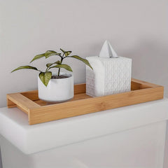 Bamboo Bathroom Vanity Tray for Towels and Cosmetics