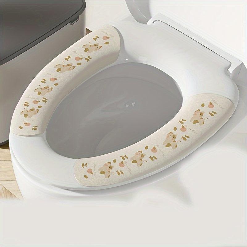 6pcs Cartoon Toilet Seat Covers Self Adhesive Non Slip Soft Toilet Cover