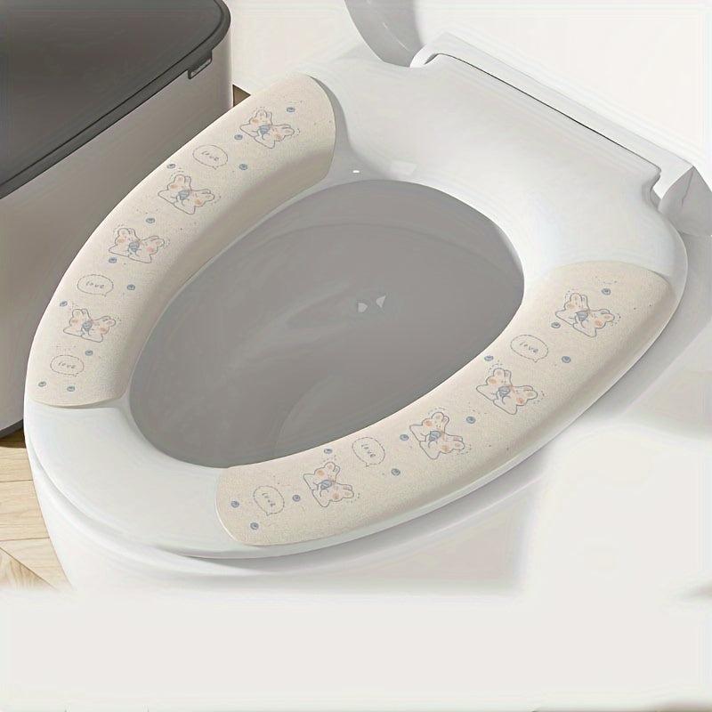 6pcs Cartoon Toilet Seat Covers Self Adhesive Non Slip Soft Toilet Cover