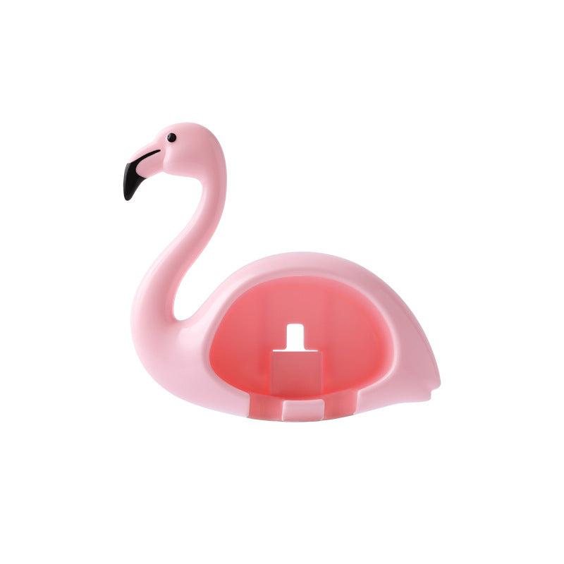 2pcs Flamingo Toothbrush Holders Wall Mounted Toothbrush Storage Rack