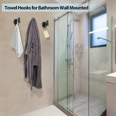 2pcs Stainless Steel Towel Hook Wall Mounted Clothes Hook